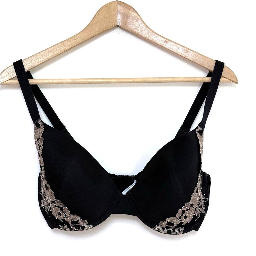 WACOAL black gold Opulence gold lace seamless bra 32dd
